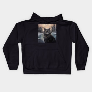 Glittery British Shorthair Cat Kids Hoodie